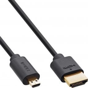 InLine InLine® Cablu HDMI de ultra mare viteză AM/DM (Micro) placat cu aur 8K4K negru 0,3 m
