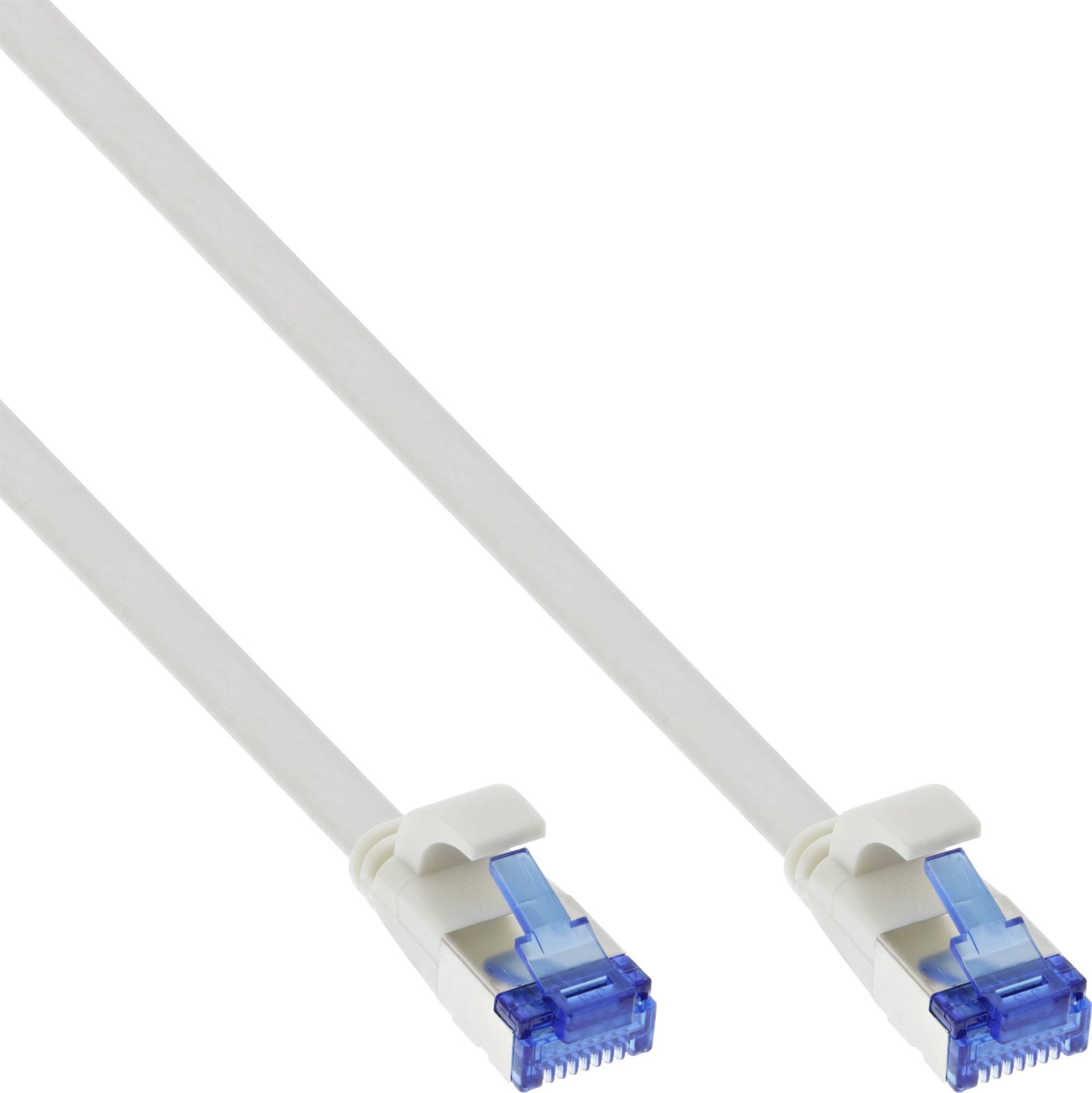 InLine InLine® Cablu plat de corecție, U/FTP, Cat.6A, TPE fără halogeni, alb, 0,25 m