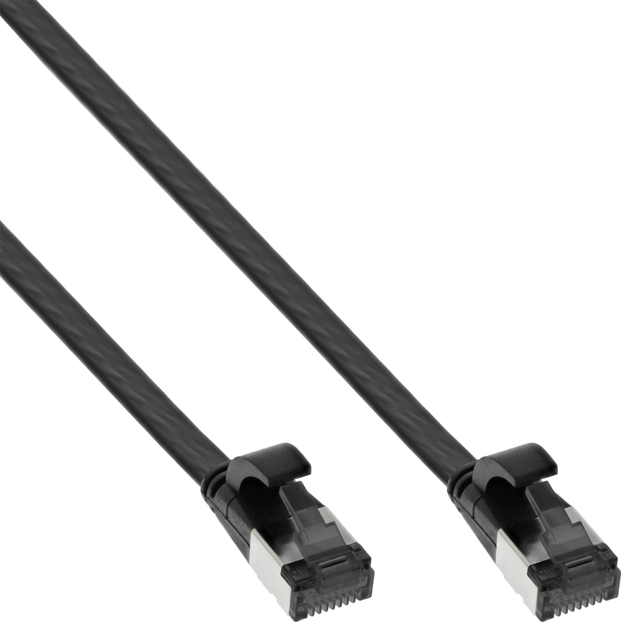 InLine InLine® Cablu plat de corecție, U/FTP, Cat.8.1, TPE fără halogeni, negru, 0,3 m