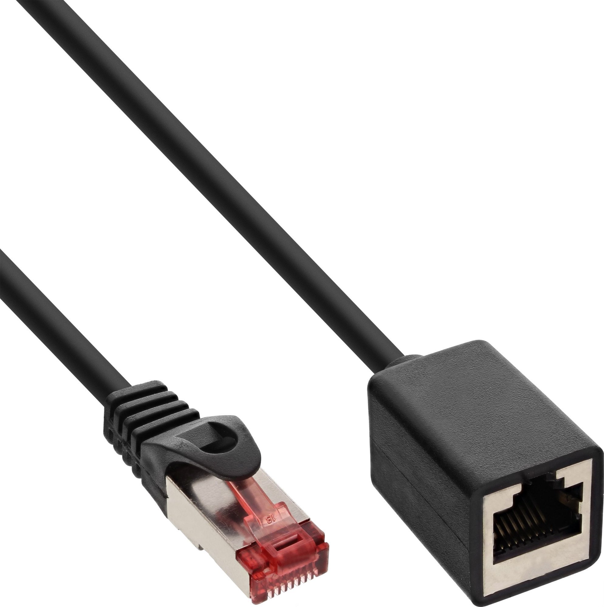 InLine InLine® Patch Cable Extension S/FTP PiMF Cat.6 250MHz cupru fără halogen negru 0,5m