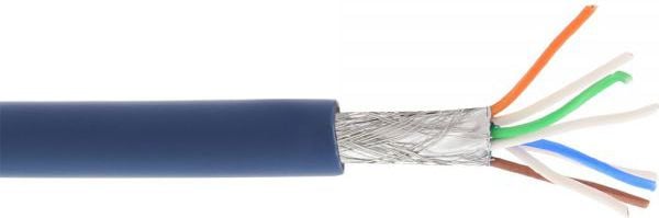 Cablu inline Cablu de instalare S / FTP PIMF, CAT.6, fara halogeni, 500MHz, 100m albastru (76899B)