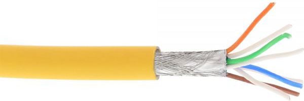 Cablu inline Kabel instalacyjny S/FTP, PiMF, Cat.6A, halogen free, 500MHz, galben 100m (76899Y)