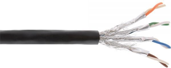Cablu inline Cablu de instalare S / FTP PIMF, Cat.7a, 23 AWG, cupru 1200 Mhz, PE, negru, 300m (70300P)