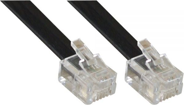 Cablu inline Cablu modular RJ11, 4 fire, 6P4C, negru, 6m (18844N)