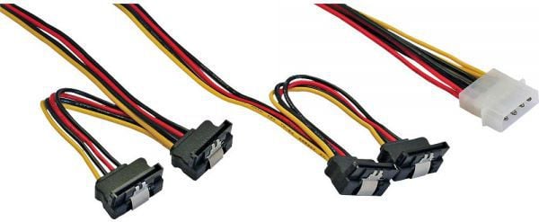 Cablu Molex 1x - 4x SATA, în unghi, 40 + 55cm - 29672B