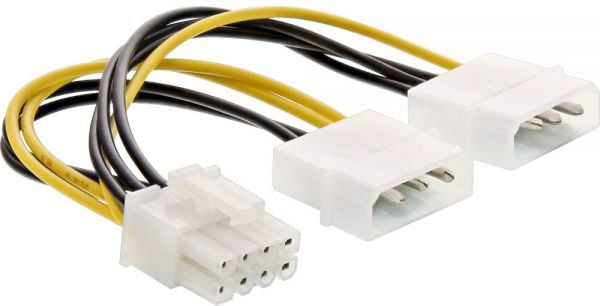 Cablu inline Kabel zasilający 2x Molex 5.25` na 8pin PCI-Express, 0.15m - 26628C