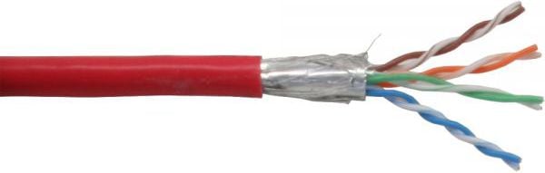 Cablu inline Retea Patch SF / UTP, Cat.5e, AWG26, CCA, PVC, rosu, 100m (72099R)