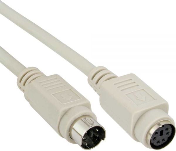 Cablu inline PS/2 Cablu prelungitor tata - femela gri 5m (13345)
