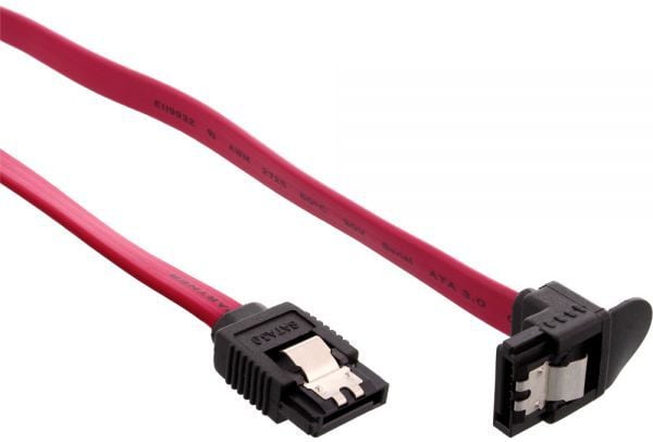 Cablu SATA 6 Gb / s cu zavoare unghiular rosu 0.5m (27305W)