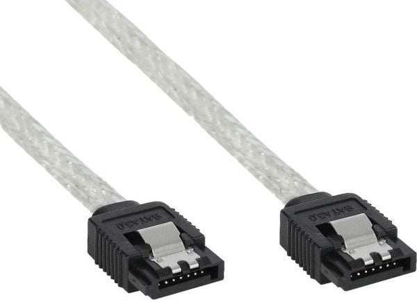 Cablu SATA 6 Gb / s rotunjite, moale, cu capse, 0.5m gri (27305R)