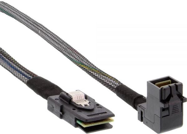 Cablu HD Mini SAS SFF-8643 Angle - SFF-8087 sideband + 0.5m (27629)