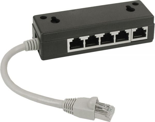 InLine Splitter ISDN 5x RJ45 mamă 15cm Cablu cu rezistențe terminale (69935)