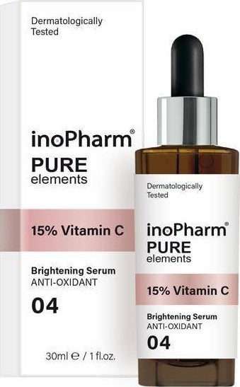 INOPHARM_Ser de față pur strălucitor și antioxidant cu 15% vitamina C 30ml