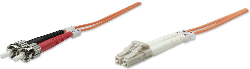 Cablu de retea din fibra optica multifunctional cu dubla conectare , Intellinet , LC/ ST 50/125 OM2 , 2 m