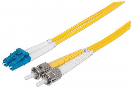 Intellinet Network Solutions Światłowód Krosowy, Duplex, Jednomodowy, LC/ST, 9/125µm, OS2, żółty, 2m (750011)