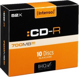 Medii de stocare intenso CD-R, 700MB, 10-PACK Slim (1001622)