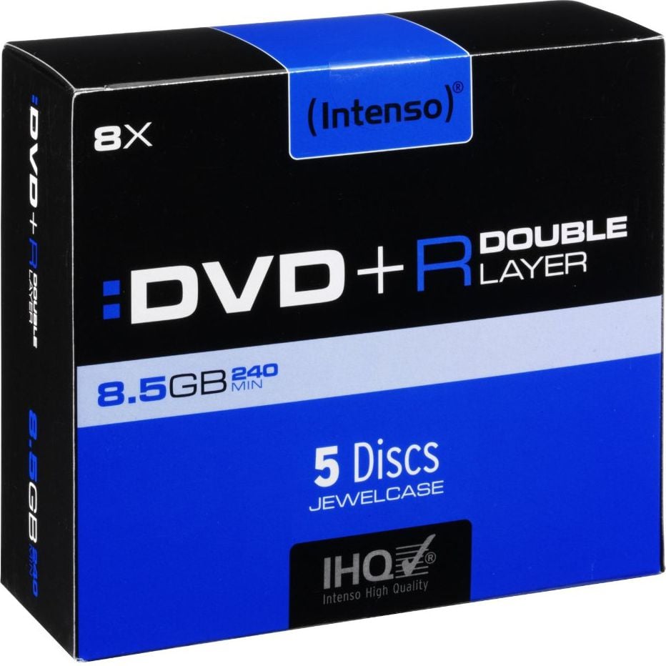 Mediu stocare Intenso DVD+R 8.5GB, 8x, Jewel Case, Dual Layer 5 buc