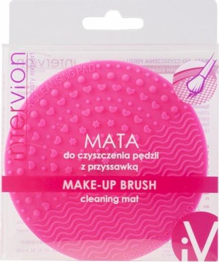 INTER-VION_Make-Up Brush Cleaning Mat Covoraș pentru curățarea pensulelor cu o ventuză,roz