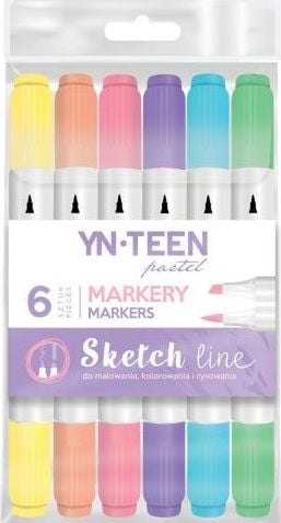 Interprint Marker Sketch Line Pastel 6 culori YN TEEN