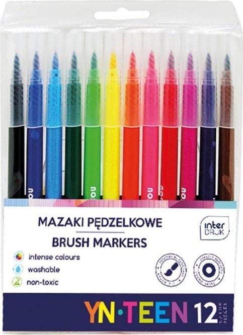 Interdruk Brush marker 12 culori YN TEEN