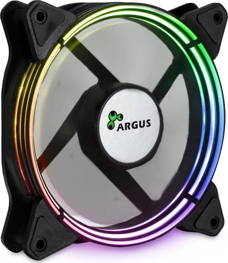 Inter-Tech Argus Valo 1201 RGB 120x120x25, un caz ventilator (negru)