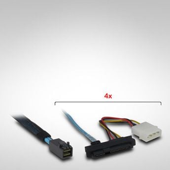 Cablu inter-tech SFF 8643 -> 4x 8482, SATA Power (88885004)