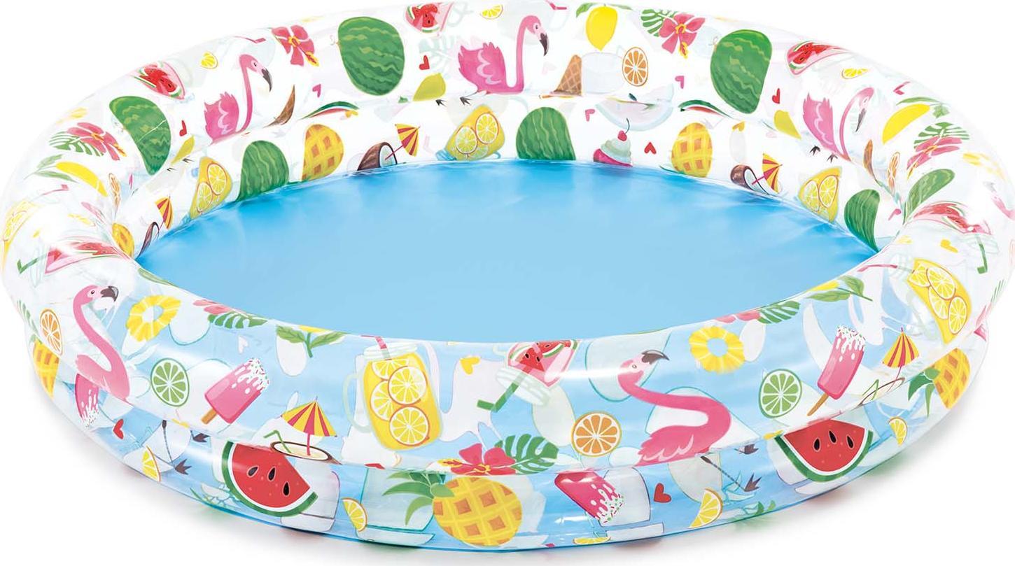 Piscina gonflabila Soda Summer pentru copii, model cu pestisori, rotunda, alba