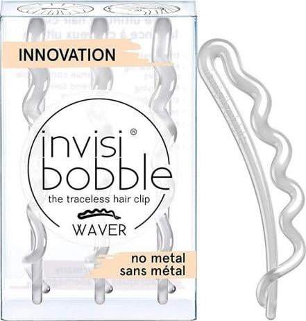 Invisibobble INVISIBOBBLE_Waver Clips de păr The Traceless Hair Clip Crystal Clear White 3 buc.