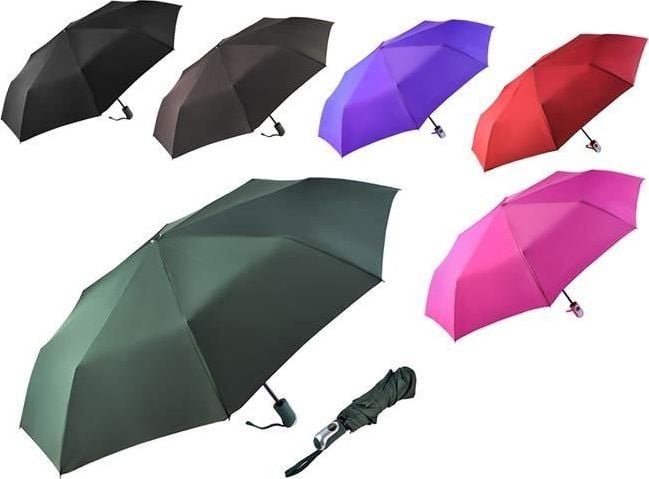 Umbrele - Iso Trade Umbrela pliabila rezistenta la ploaie 110cm universala