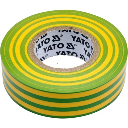 izolație-max bandă izolatoare electrice 19x0,13mm / 20m PVC 40kV / galben-verde / - YT-81655