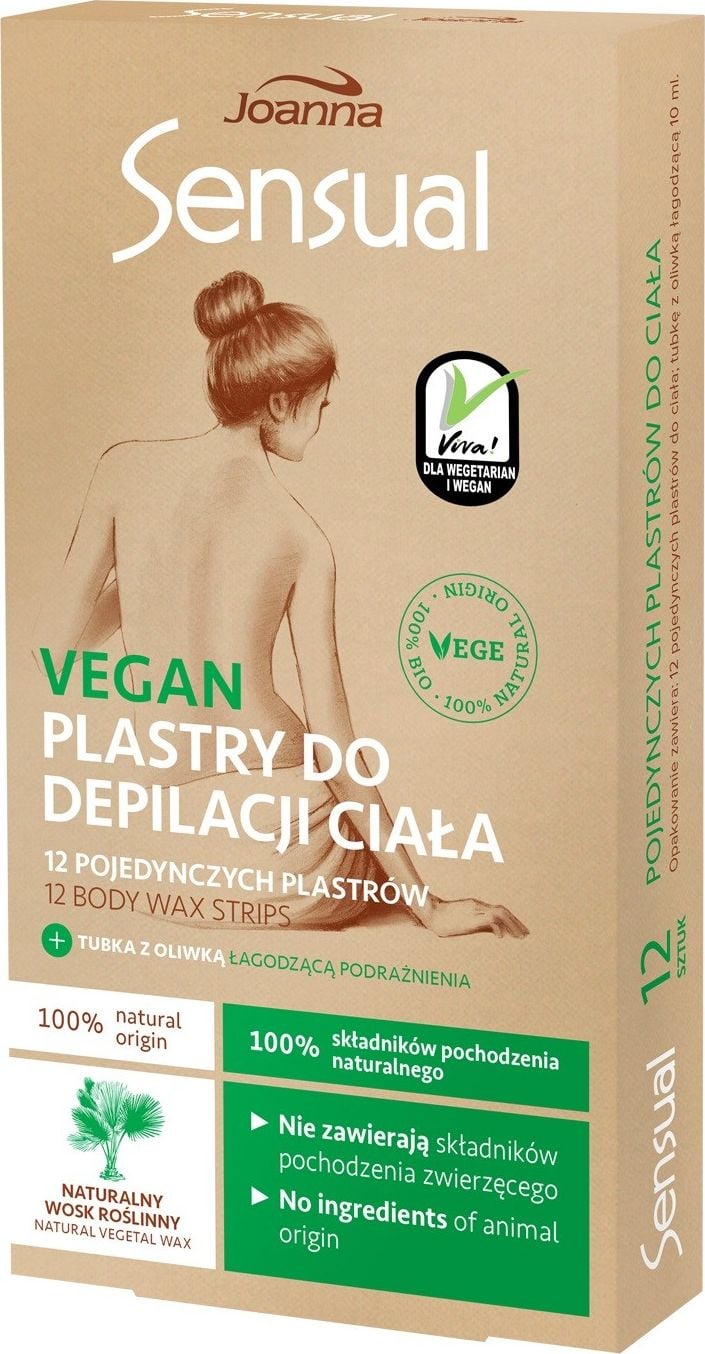 Joanna Sensual benzi pentru depilare corporala ceara vegetala naturala vegana 12buc
