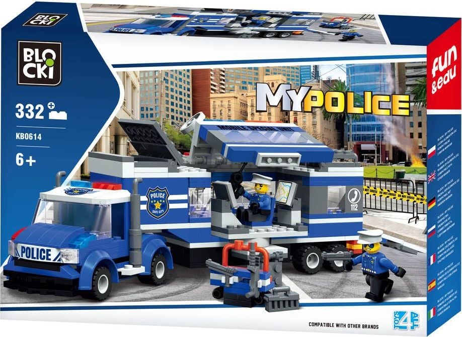 Joc constructie Blocki, Brigada de politie mobila, 332 piese, Robentoys