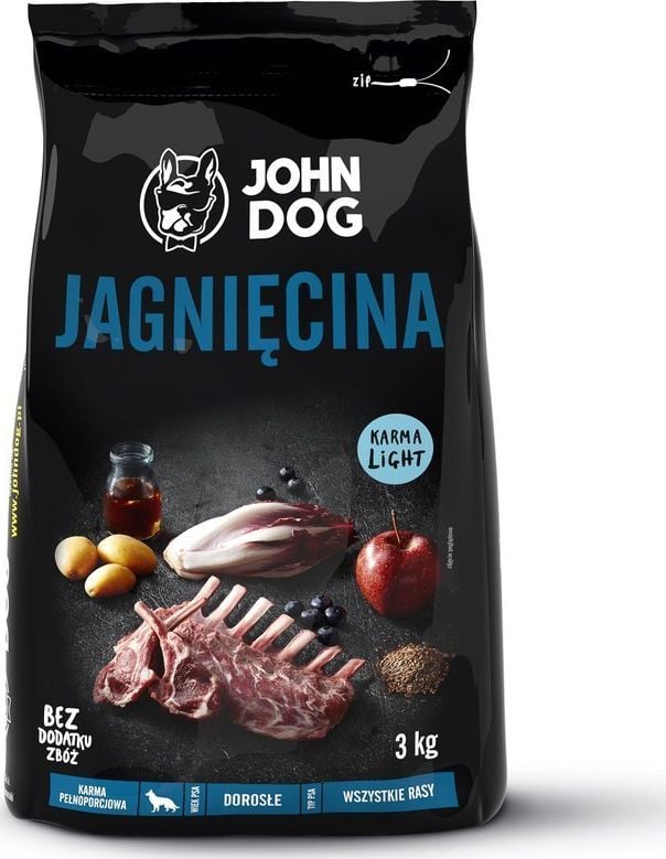 John Dog John Dog KARMA SUCHA. JAGNIĘCINA 3kg (wszystkie rasy)