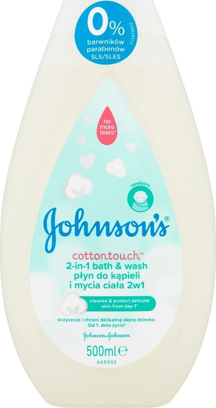 Johnson`s Baby Cotton Touch PÅ‚yn do kÄ…pieli i mycia ciaÅ‚a 2w1 dla dzieci 500ml