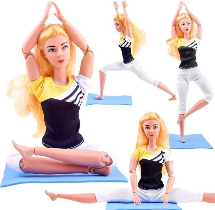 Jokomisiada Papusa gimnasta practica yoga fitness 30cm ZA4460