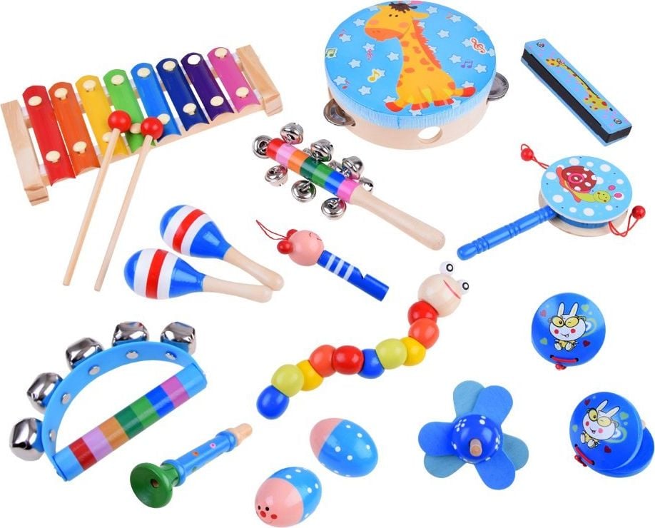 Jokomisiada Set de instrumente din lemn 16 piese jucărie IN0133