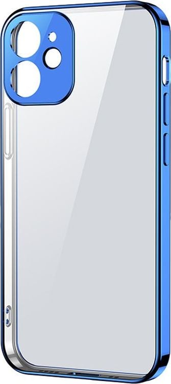 Joyroom Joyroom New Beauty Series Husă transparentă ultra subțire cu cadru metalic pentru iPhone 12 mini Blue (JR-BP741)