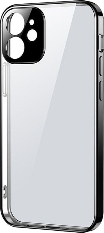 Joyroom Joyroom New Beauty Series Husă transparentă ultra subțire cu cadru metalic pentru iPhone 12 mini Negru (JR-BP741)