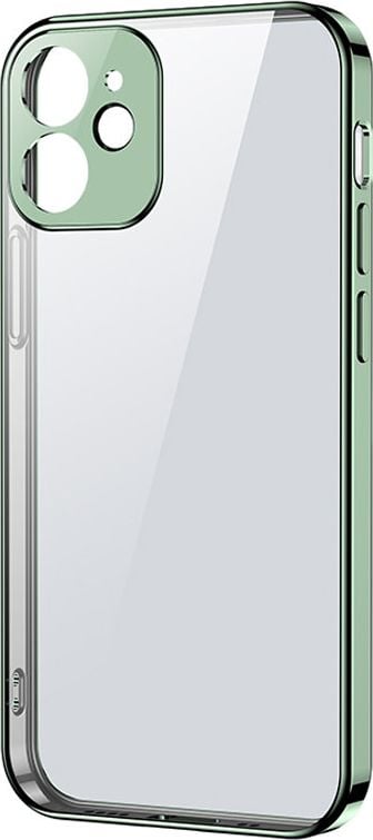 Joyroom Joyroom New Beauty Series Husă transparentă ultra subțire cu cadru metalic pentru iPhone 12 mini verde (JR-BP741)