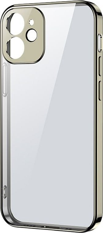 Joyroom Joyroom New Beauty Series Husă transparentă ultra subțire cu cadru metalic pentru iPhone 12 Pro Gold (JR-BP743)