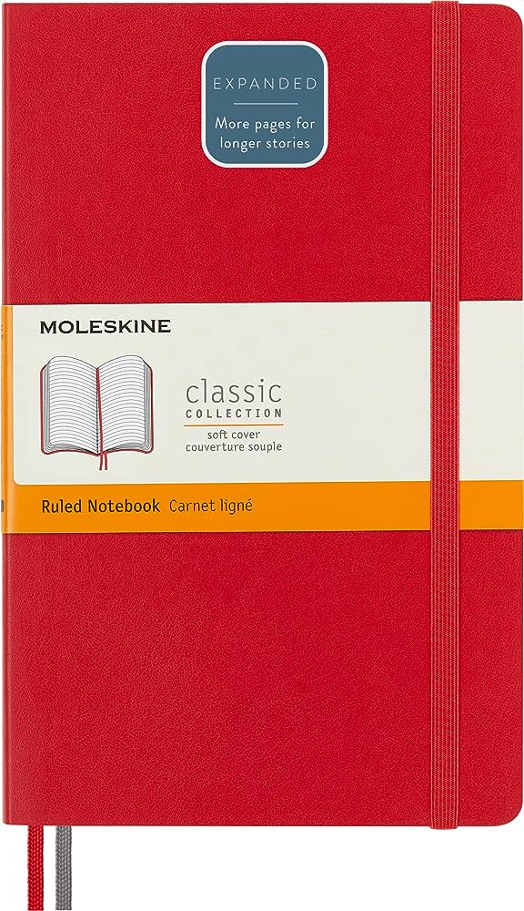 Jurnal Moleskine, Clasic, Soft cover, 70 g, 13x21 cm, Rosu