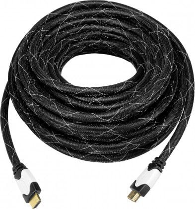 Cablu Art Ethernet Braid Oem, HDMI 1.4 masculin, 10 m, Negru