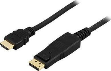 Kabel Deltaco Kabelis DELTACO DisplayPort to HDMI, Ultra HD in 30Hz, 5m, juodas / DP-3050