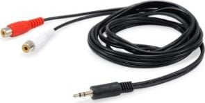 Equip Jack 3,5 mm - cablu RCA (Cinch) x2 2,5 m negru (147093)