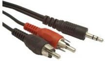 Cablu audio jack 3.5mm 3 pini tata la 2 x RCA tata, Gembird, lungime 20 cm, negru