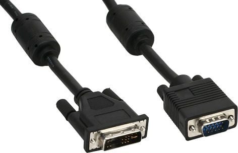 Cablu InLine, DVI-A - Sub-D (VGA), Negru