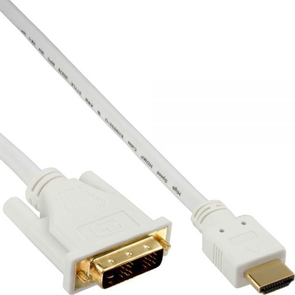 InLine HDMI - cablu DVI-D 3m alb (17663U)