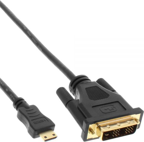 Cablu InLine, HDMI Mini - DVI-D, Negru