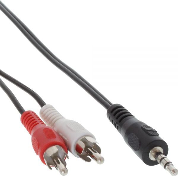 Cablu InLine, MiniJack 3,5 mm - RCA (Cinch) x2, Negru