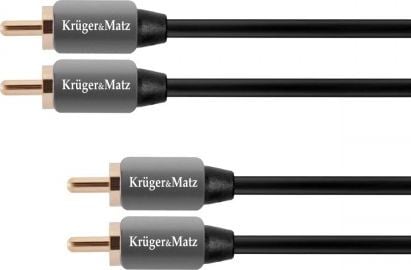 Kabel Kruger&amp;Matz RCA (Cinch) x2 - RCA (Cinch) x2 1.8m szary (KM0305)